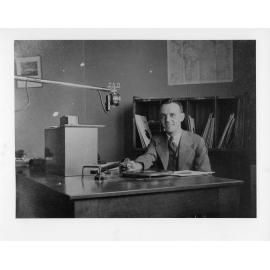 Albert (Bert) Byrnes at the microphone 2AD, 1939