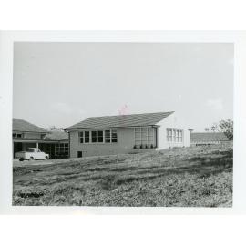 Exterior view of Union buildings, University of New England, 1956