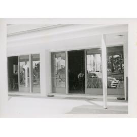 Exterior view of Union buildings, University of New England, 1956