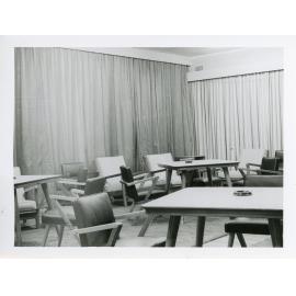 Union Complex UNE, interior views of four common rooms, 1956