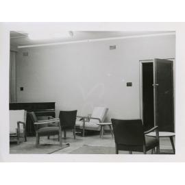 Union Complex UNE, interior views of four common rooms, 1956
