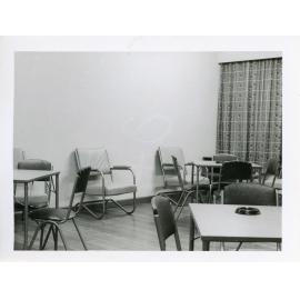 Union Complex UNE, interior views of four common rooms, 1956