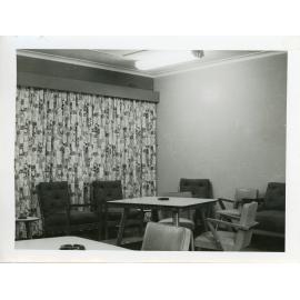 Union Complex UNE, interior views of four common rooms, 1956