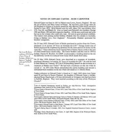 Notes on Edward Carter - Bush Carpenter