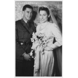 Trevor and Mary Jack on their wedding day, 1 September 1945
