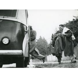 Students racing for the Booloominbah bus