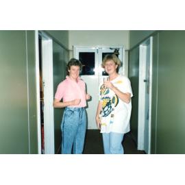 Kym Browne and Annette Lee at Wright College, Epsilon Block, 1987