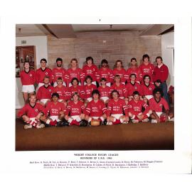 Wright College Rugby League Runners Up U.N.E., 1983