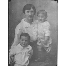 Bridget Aldham (nee Gallogly) with sons Basil and Alan
