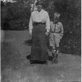 Photo of an unidentified woman and boy