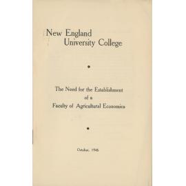 The Need for the Establishment of a Faculty of Agricultural Economics