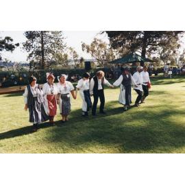 Folk dancers at the UNE Celebration of Giving, 1995