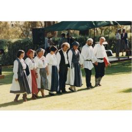 Folk dancers at the UNE Celebration of Giving, 1995