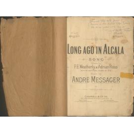 Long ago in Alcala, sheet music annotated by Griffith Taylor