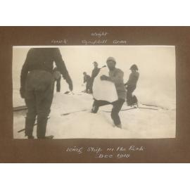 Levick, Campbell, Wright & Gran icing the Terra Nova in the pack ice