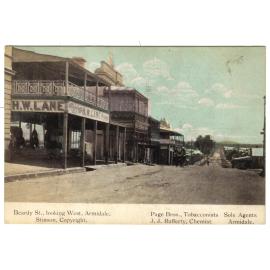Beardy St Armidale, looking west, postcard, 1905