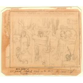 Study of "BIPES" sketched in the Cape Evans Hut, by E.A. Wilson