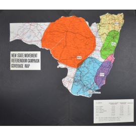 Poster - New State Movement Referendum Campaign Coverage Map - Newspaper and Radio