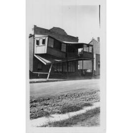 Faulkner Street Hirschberg's building after vehicle had knocked out corner post