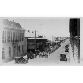 Boy Scouts procession, view of Beardy Street looking east from Imperial Hotel verandah