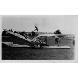 Aeroplane upside down on Armidale racecourse