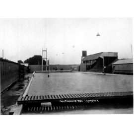 The Swimming Pool, looking west with change cubicles, c.1935