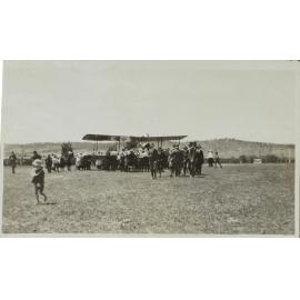 The Peace Loan biplane at Armidale Racecourse, September 1919