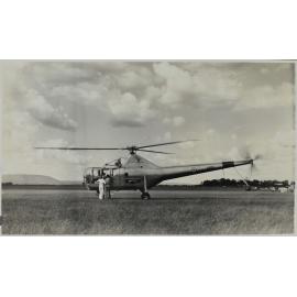 Helicopter at Armidale Airport, c.1950