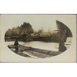 Logs and boats on the River, [Bellingen?]