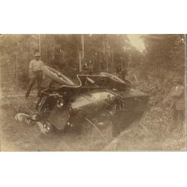 Royal Mail motor car rolled beside country road