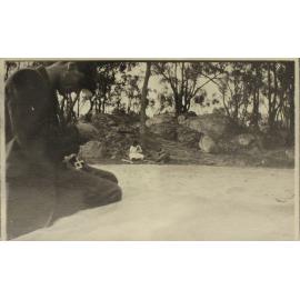 People on a sandy creek bed, [Dorrigo?]