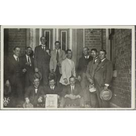 "Happy New Year 1920" a group of young men