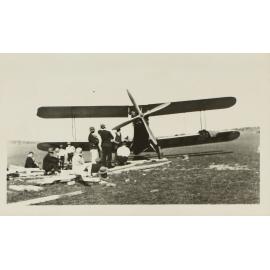 Biplane landed in paddock