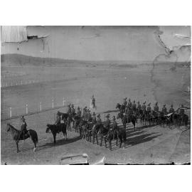 Mounted Light Horsemen on parade at Armidale Racecourse, c.1915