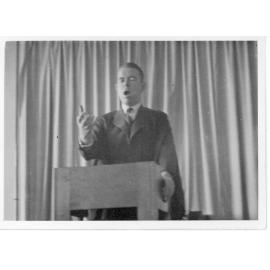 Campbell Howard, Music Lecturer, "Cam" in action at Armidale Teachers' College, 1941