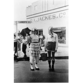 Armidale Teachers' College participants in 1954-1955 Easter Parade on corner of Marsh and Beardy Streets
