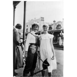 Armidale Teachers' College participants in 1954-1955 Easter Parade on corner of Marsh and Beardy Streets