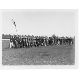Armidale Teachers' College: Procession through streets on first visit by Sydney Teachers' College students to compete with Armidale, 1930