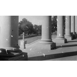 Armidale Teachers' College: Looking toward driveway through colonnade at front of main building, 1932