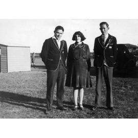 Armidale Teachers' College, first debating team, 1930 - Vic Ainsworth, Maisie Johnston, Ed Parker