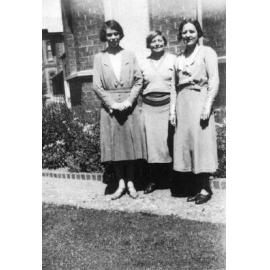 Armidale Teachers' College, Smith House staff, Miss R. Rayner, Matron Furniful and Miss D. Lindsay, 1930s 