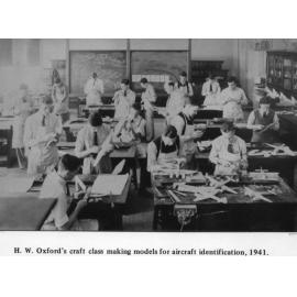 Armidale Teachers' College: H.W. Oxford's craft class making models for aircraft identification, 1941