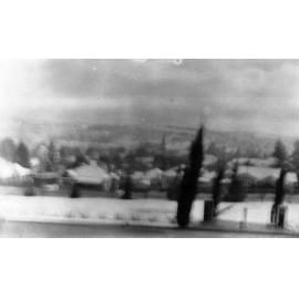 View of Armidale under snow, from Armidale Teachers' College steps, 9 am, 1 August 1945