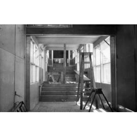 Armidale Teachers' College - Construction of Newling House, 1954 - corridor connecting east dormitory block with amenities block