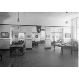 Armidale Teachers' College: Part of the College Library showing some of the paintings