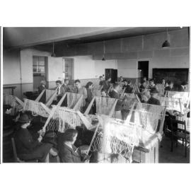 Armidale Teachers' College students making nets, 1941