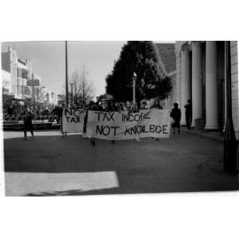 ACAE students protesting in the Mall in Beardy Street, 1982