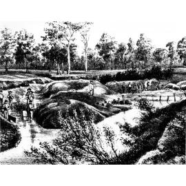 Sketch of Mining: Inverell district: Tin sluicing at Cope's Creek (Tingha)