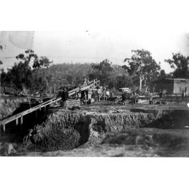 Alluvial mining at the "Butcher's Shop", junction of creeks near Mt. Welsh
