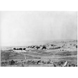 Panorama of Armidale looking south across Dumaresq Creek from Kirkwood Street to Gaol Hill, 1868